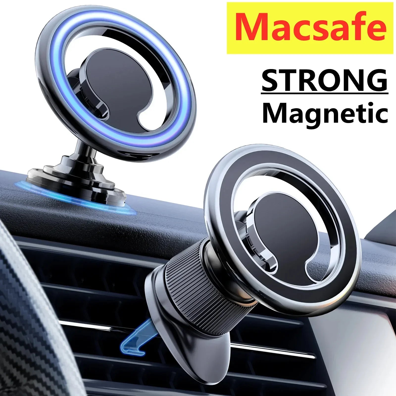Suporte Magnético para Celular Veicular MagSafe | Fixação Ultra Forte 360°.